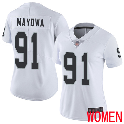 Oakland Raiders Limited White Women Benson Mayowa Road Jersey NFL Football #91 Vapor Jersey->women nfl jersey->Women Jersey